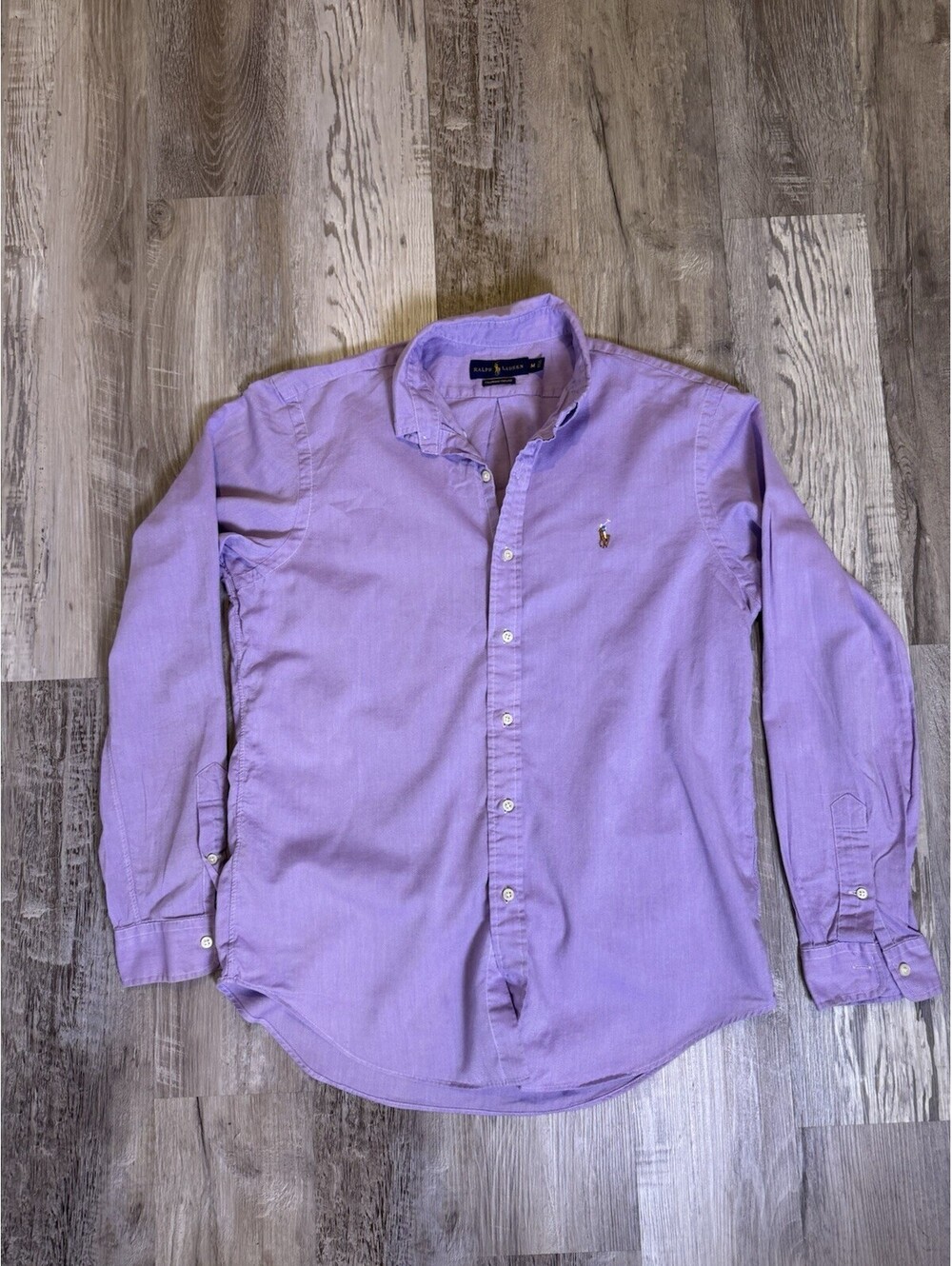 Ralph Lauren Men’s Medium Purple Chambray Oxford Button Down Shirt Pony Logo